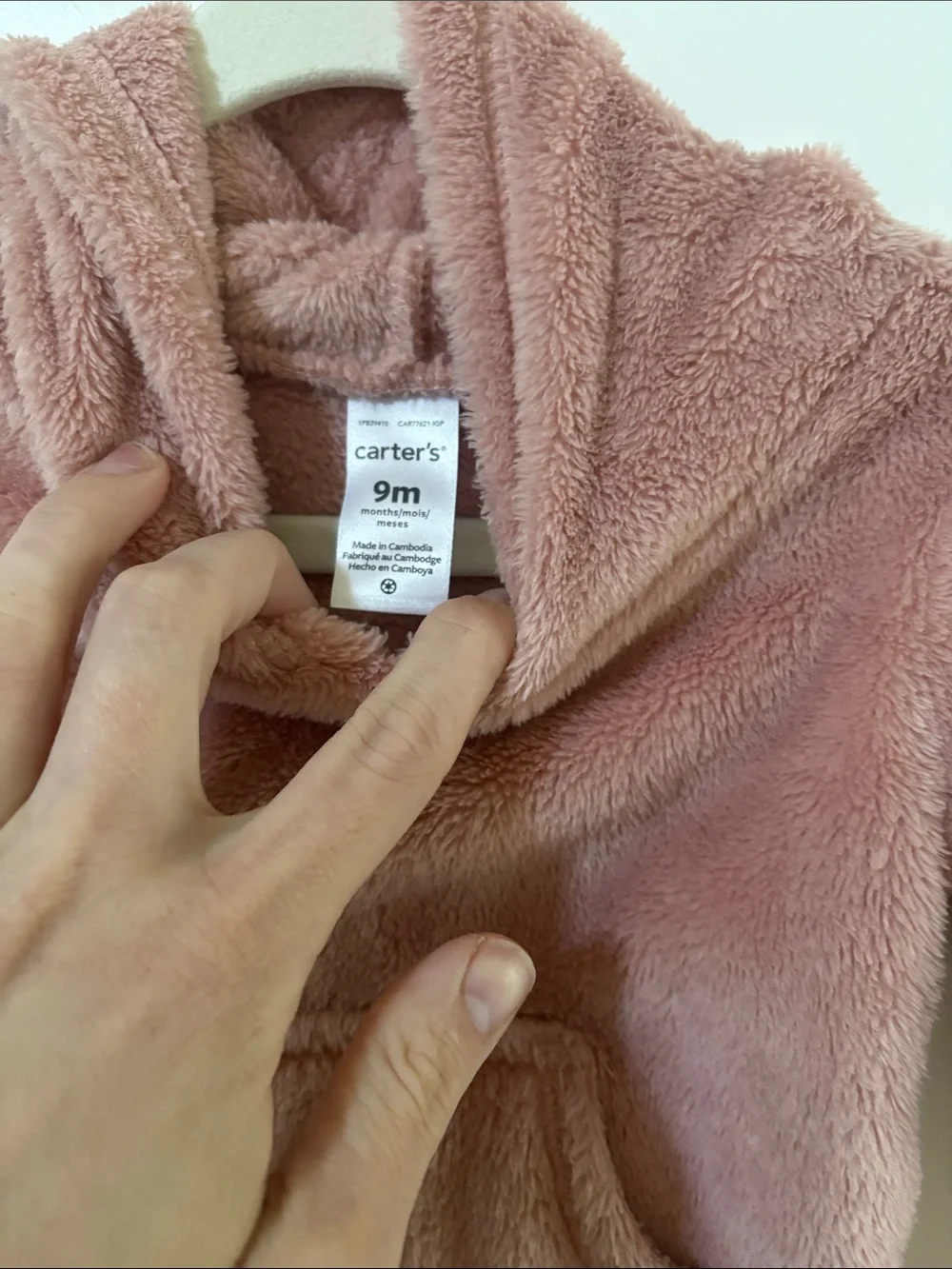 Carter’s Cozy Plush Hoodie for Baby Girl Dusty Rose 9 Months